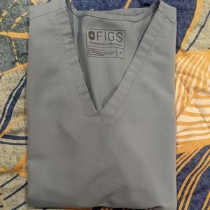 Figs Dusty Blue Casma Three Pocket Scrub Top Size M